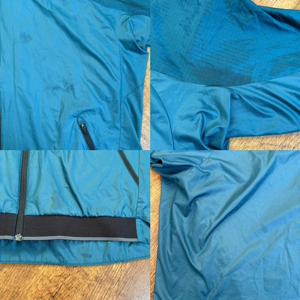 🌲 gorpcore nike teal windbreaker jacket sz Large w/ flaw see pic